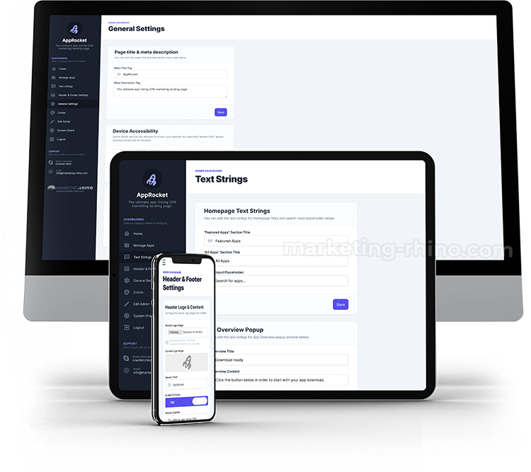 AppRocket - Admin Dashboard